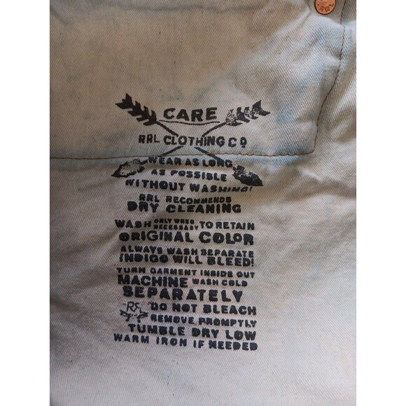 RRL Double RL Japanese Selvedge Jeans 38x32 Rinse Redline Slim Bootcut Buttonfly - Picture 4 of 12